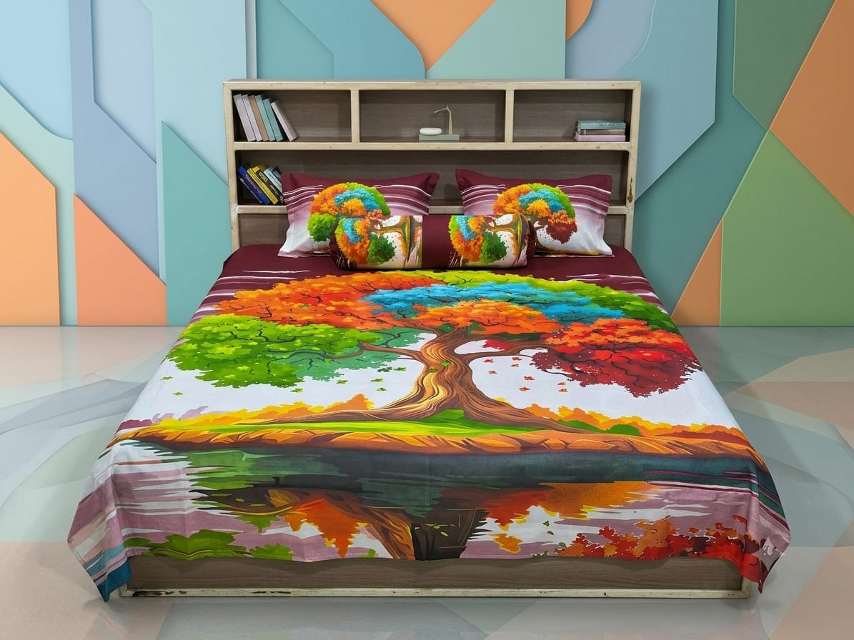 premium cotton panel bed sheet  Code:113 কোল বালিশ কভার নিলে ২০০ টাকা এড হবে