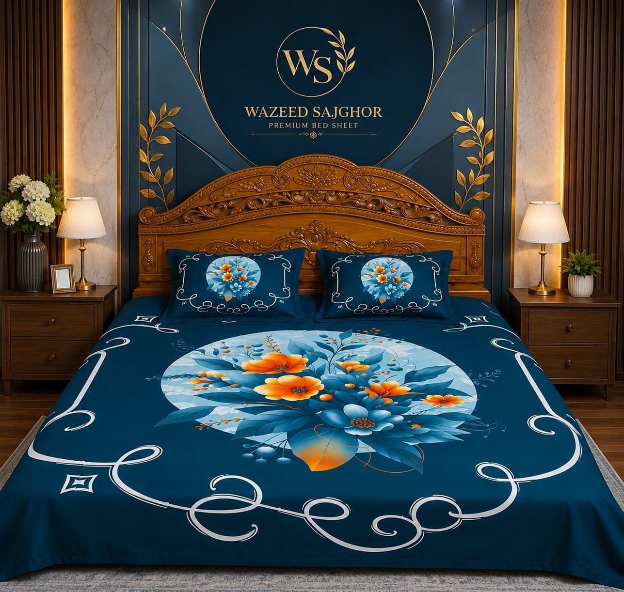 premium cotton panel bed sheet  Code:127 কোল বালিশ কভার নিলে ২০০ টাকা এড হবে